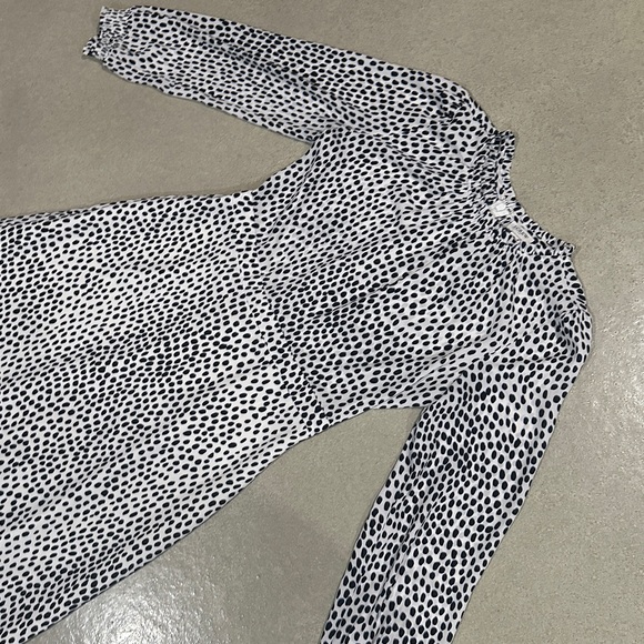 J. Crew Navy and White Polka Dot Midi Dress Size 6 - Picture 2 of 5